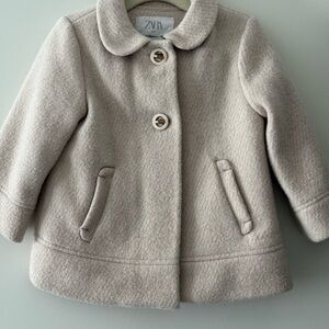 Zara Kids Beige Pea Coat